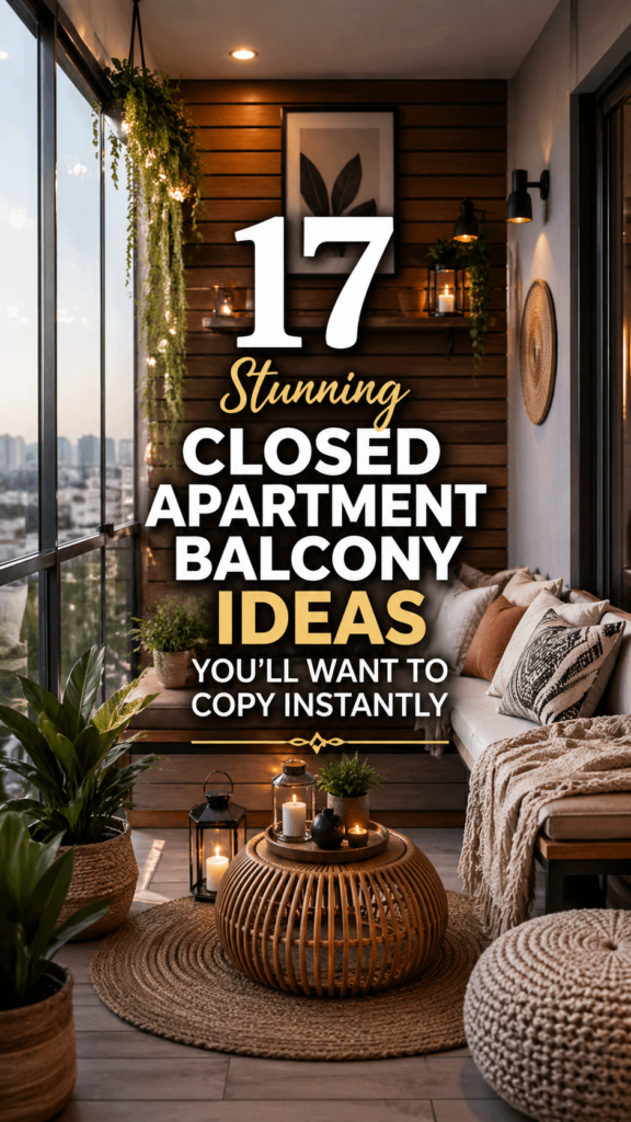 closed apartment balcony ideas