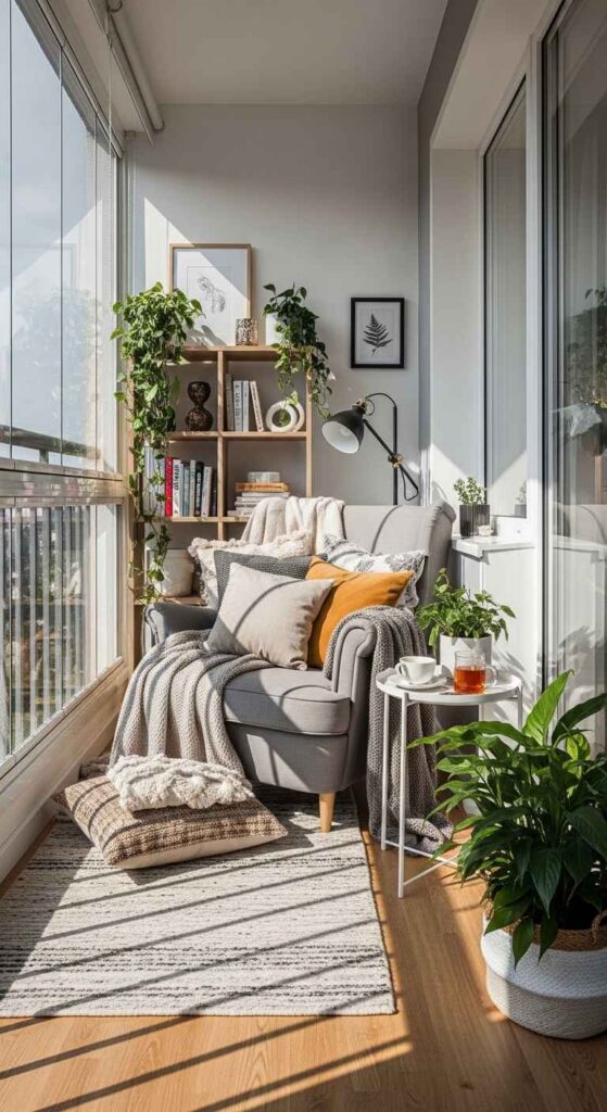 closed apartment balcony ideas