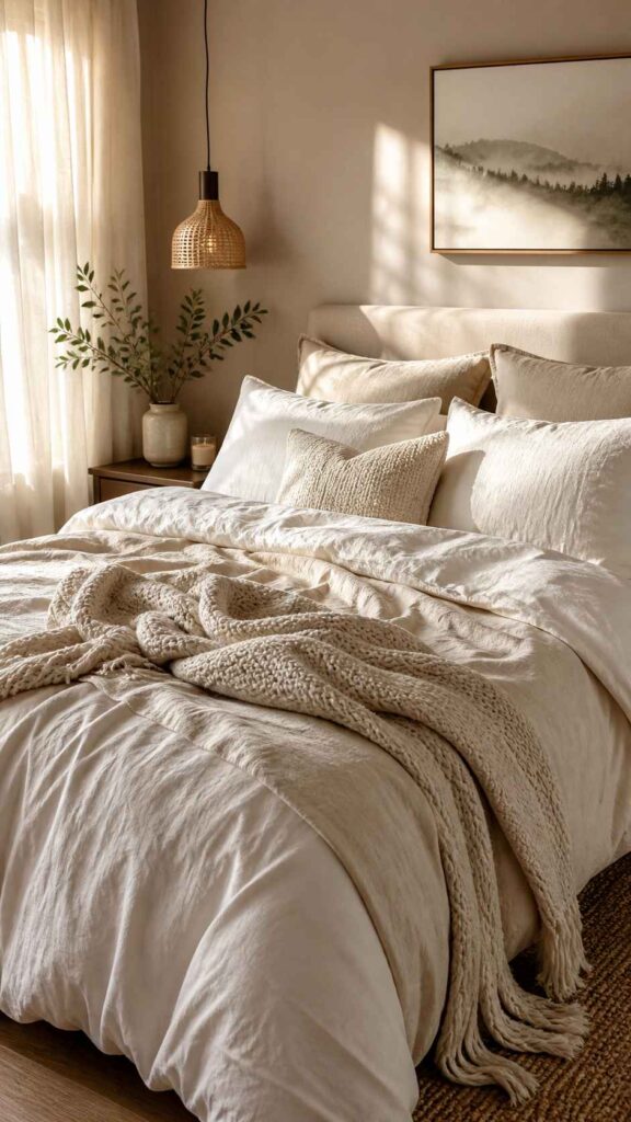 warm beige bedroom